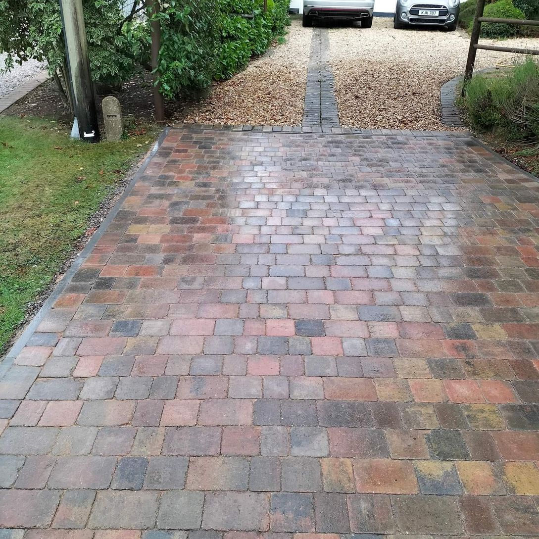 block paved driveway