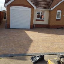 A driveway that has been added to a domestic customers home