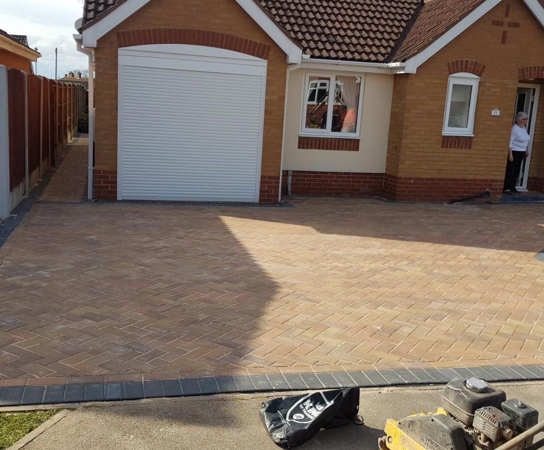 A driveway that has been added to a domestic customers home