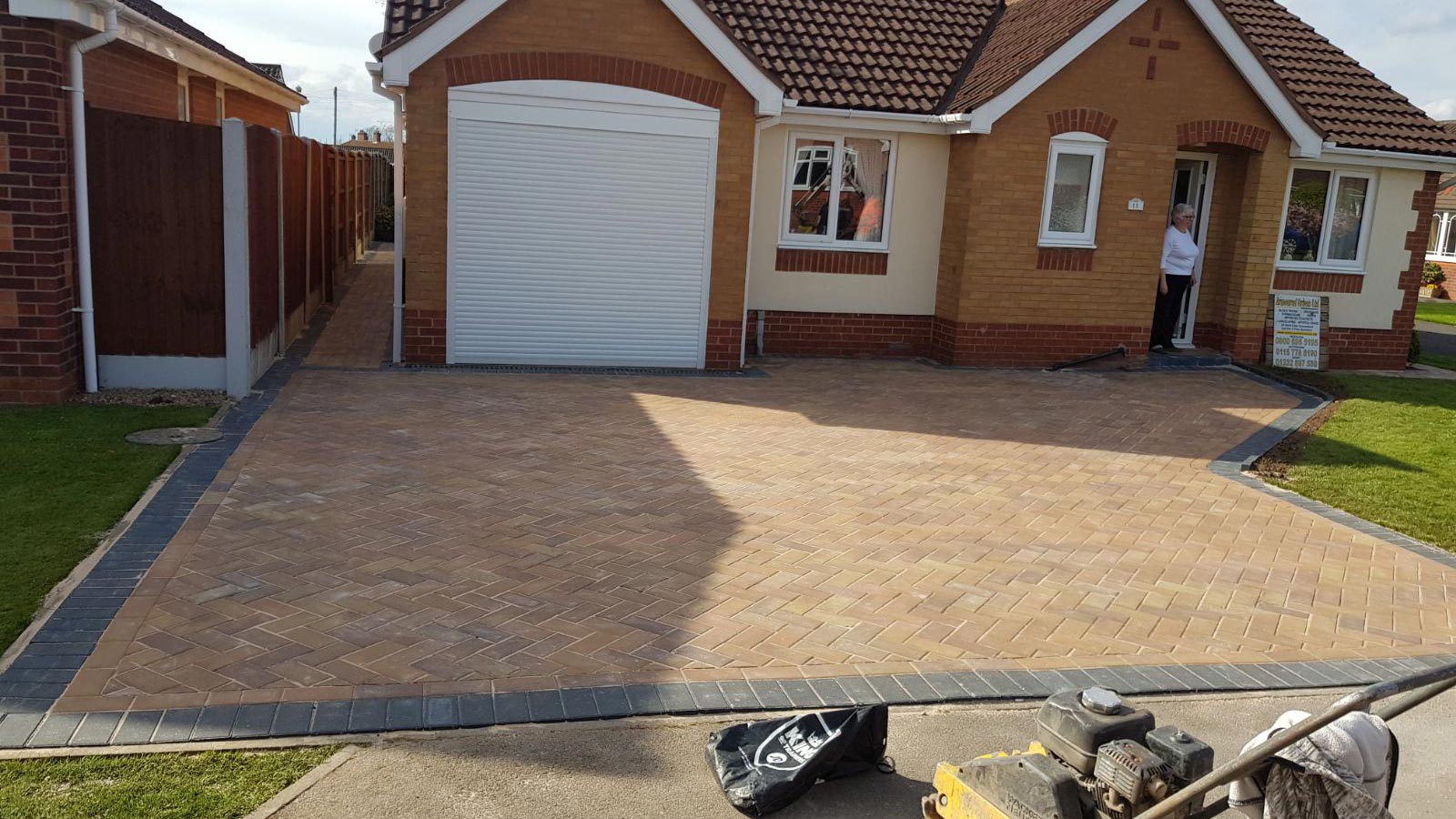 A driveway that has been added to a domestic customers home