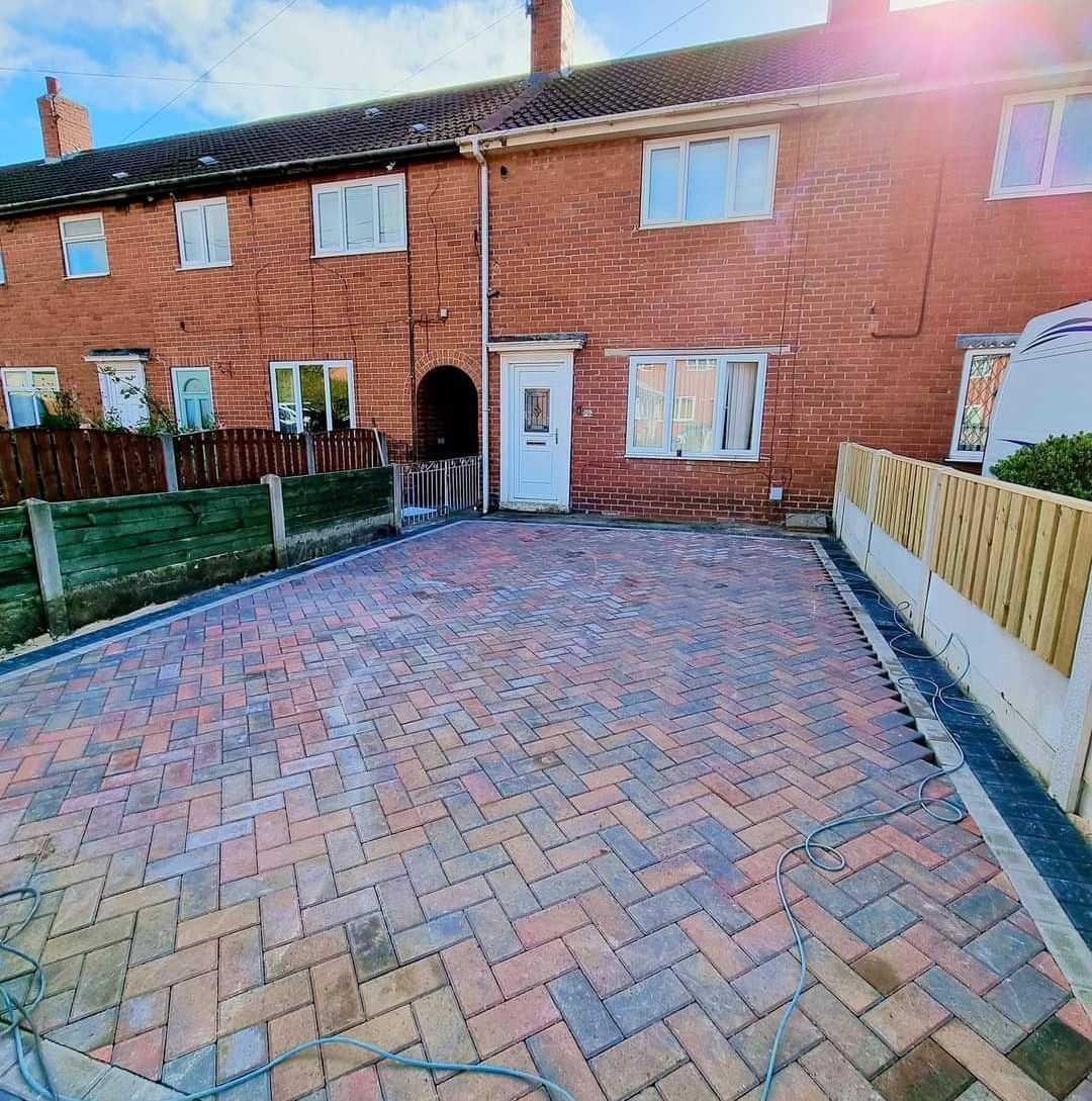 block paved driveway