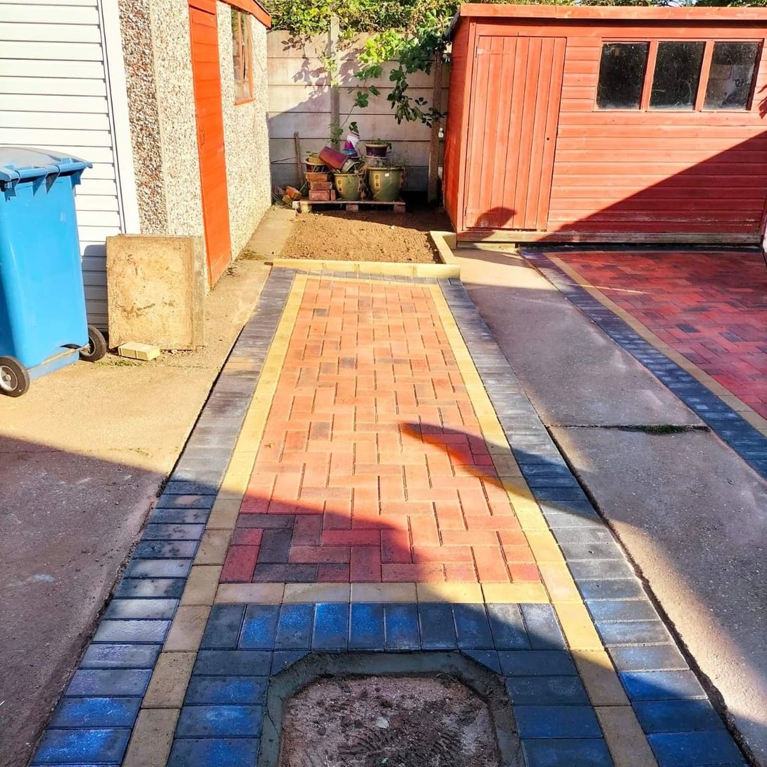 block paved driveway