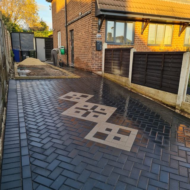 block paved driveway