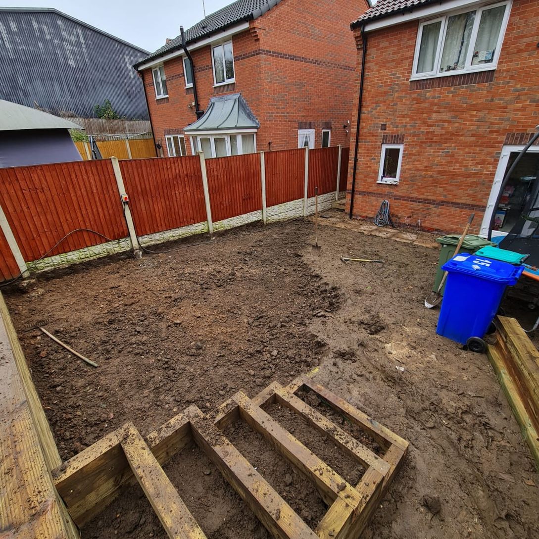 redesigned garden in progress