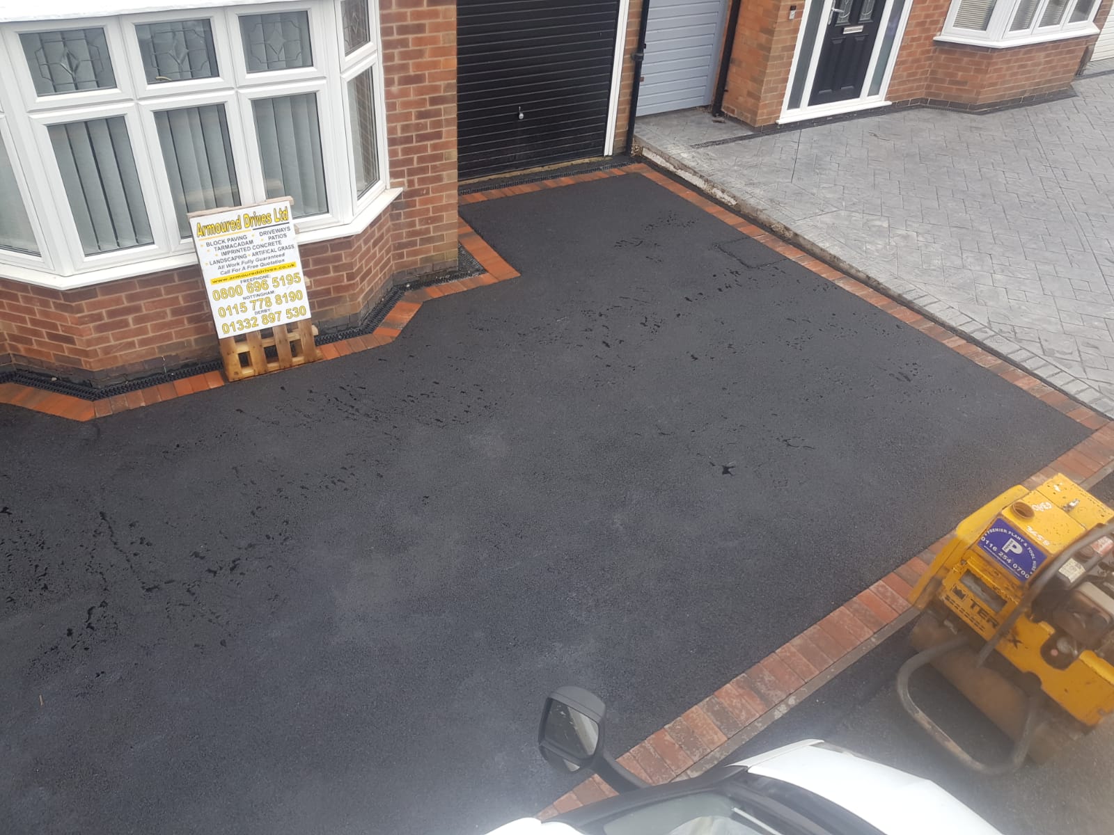 A newly finished tarmac driveway installed in Barnsley
