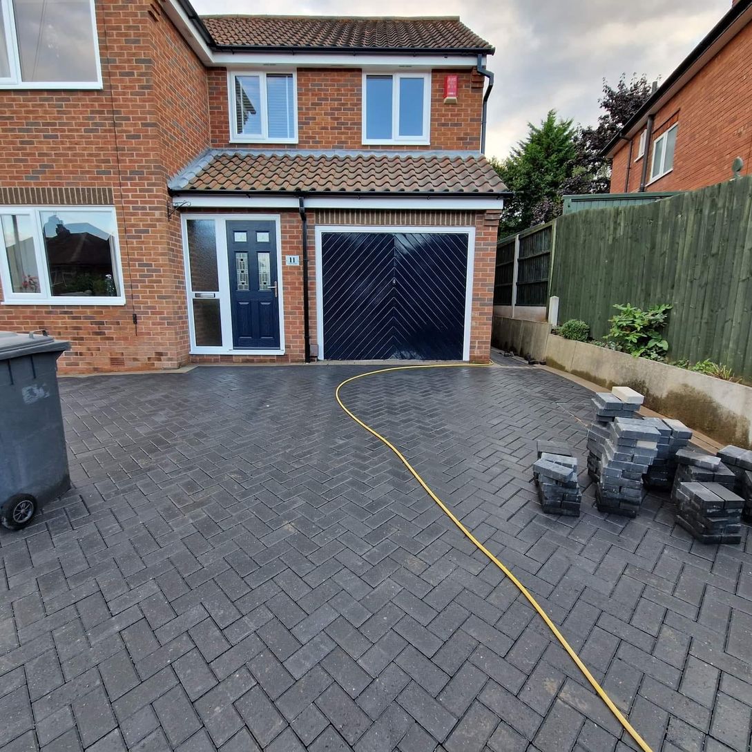 block paved driveway