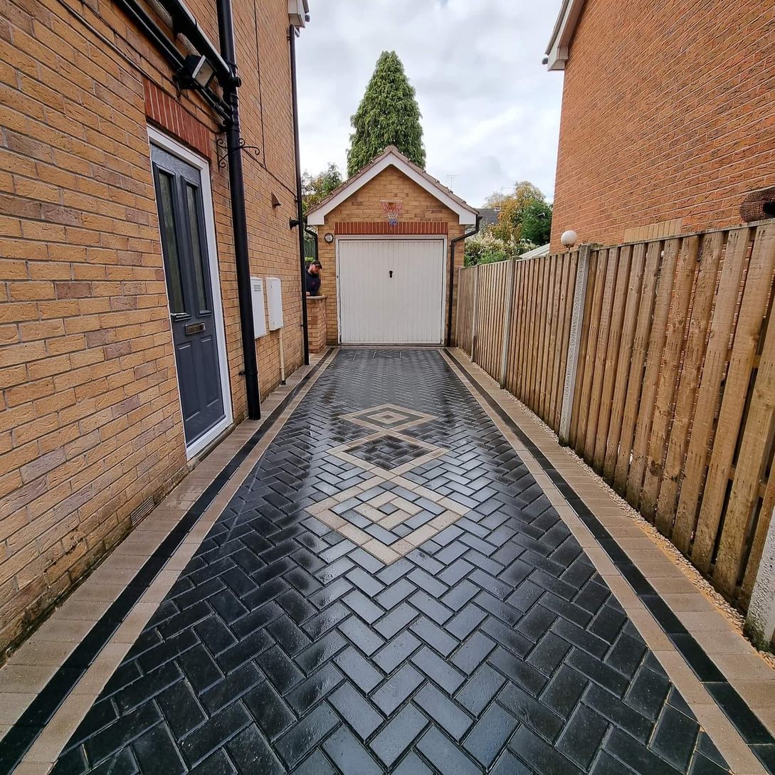 block paved driveway