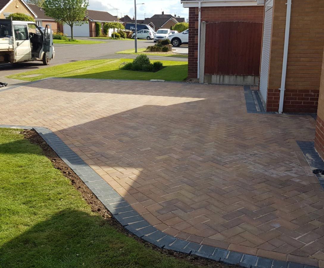 A driveway installed in a residential home by our team