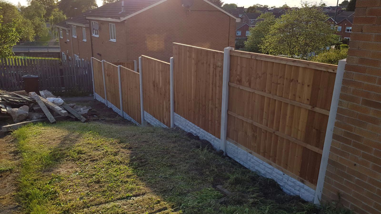 A fence that our team worked on erecting in Barnsley
