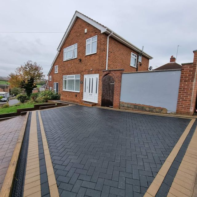 block paved driveway