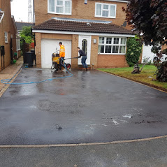 A new tarmacked driveway that has been added to a home in Barnsley